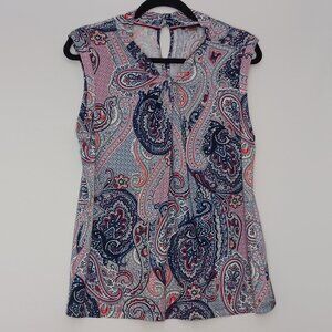 Women's Tommy Hilfiger‎ Paisley Sleeveless Blouse /Tank Size Large
